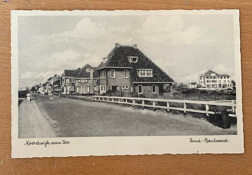 Ansichtkaart Noordwijk aan zee zuid boulevard, Ophalen of Verzenden, 1940 tot 1960, Zuid-Holland