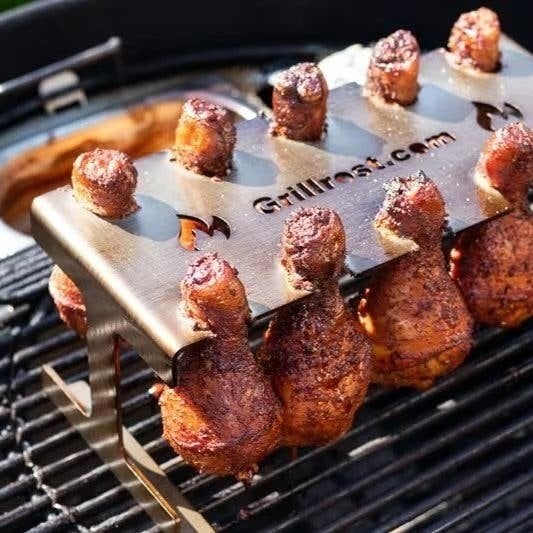 BBQ rooster voor kippenpoten RVS**, Tuin en Terras, Barbecue-accessoires, Ophalen, Zo goed als nieuw, Grillrost