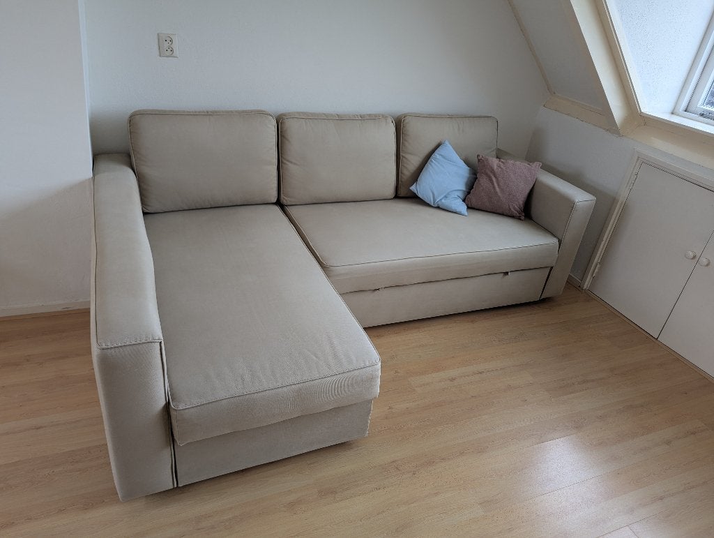 Ikea Friheten slaapbank, Ophalen, 250 tot 300 cm, Gebruikt, Hoekbank
