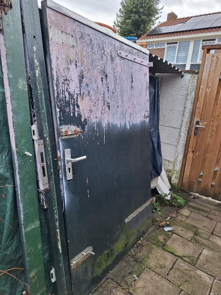 Poort Watervaste multiplex, Tuin en Terras, Ophalen, Gebruikt, 150 tot 200 cm, Draaipoort