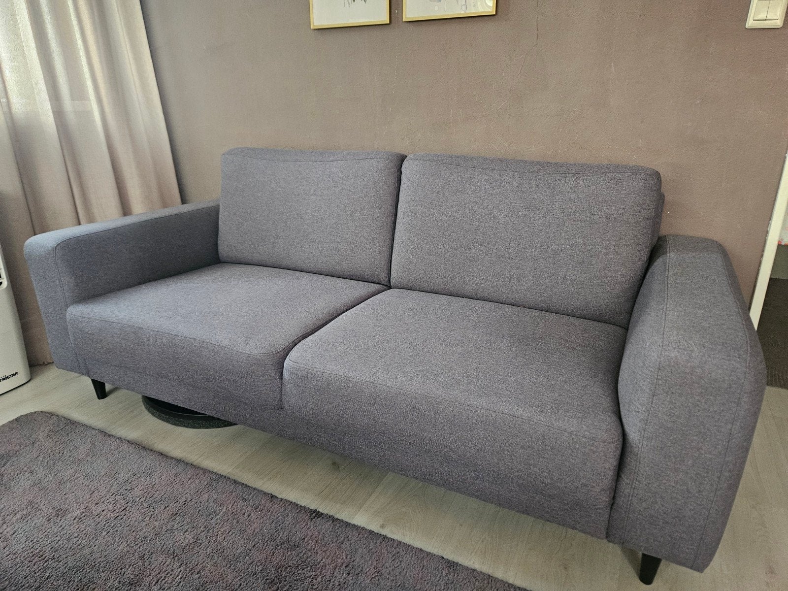 Grijze tweepersoonsbank, Ophalen, Gebruikt, 150 tot 200 cm, Tweepersoons