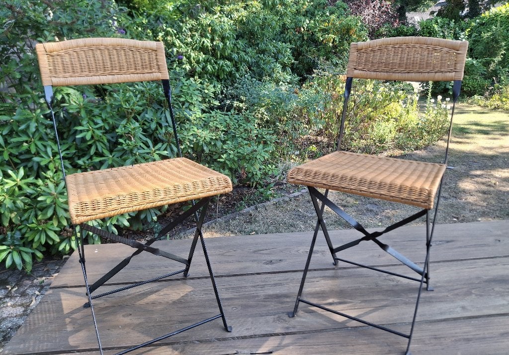 2 Bistrostoeltjes, Tuin en Terras, Ophalen, Zo goed als nieuw, Metaal, Inklapbaar
