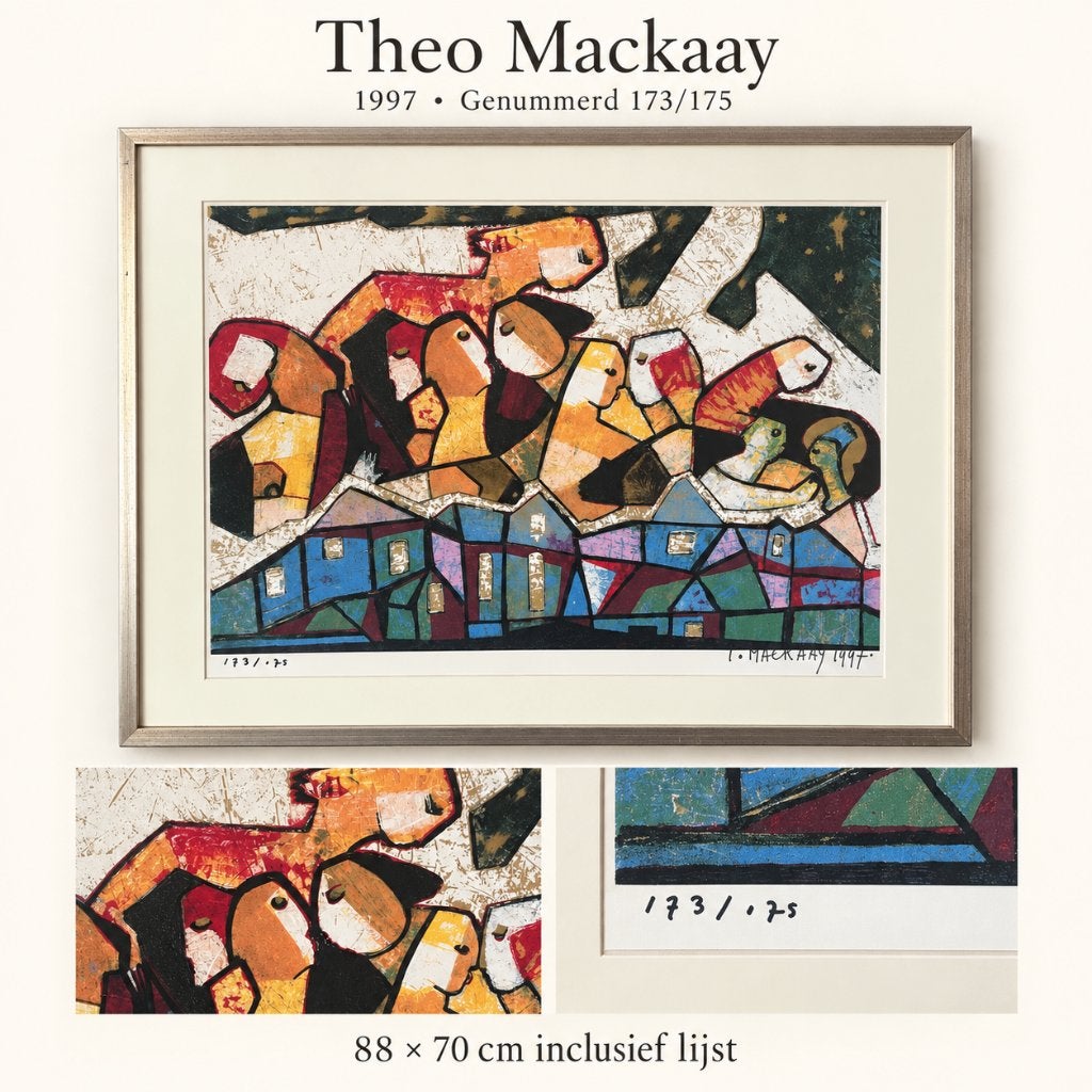 Theo Mackaay – gesigneerd kunstwerk uit 1997 – 88  70 cm, Ophalen