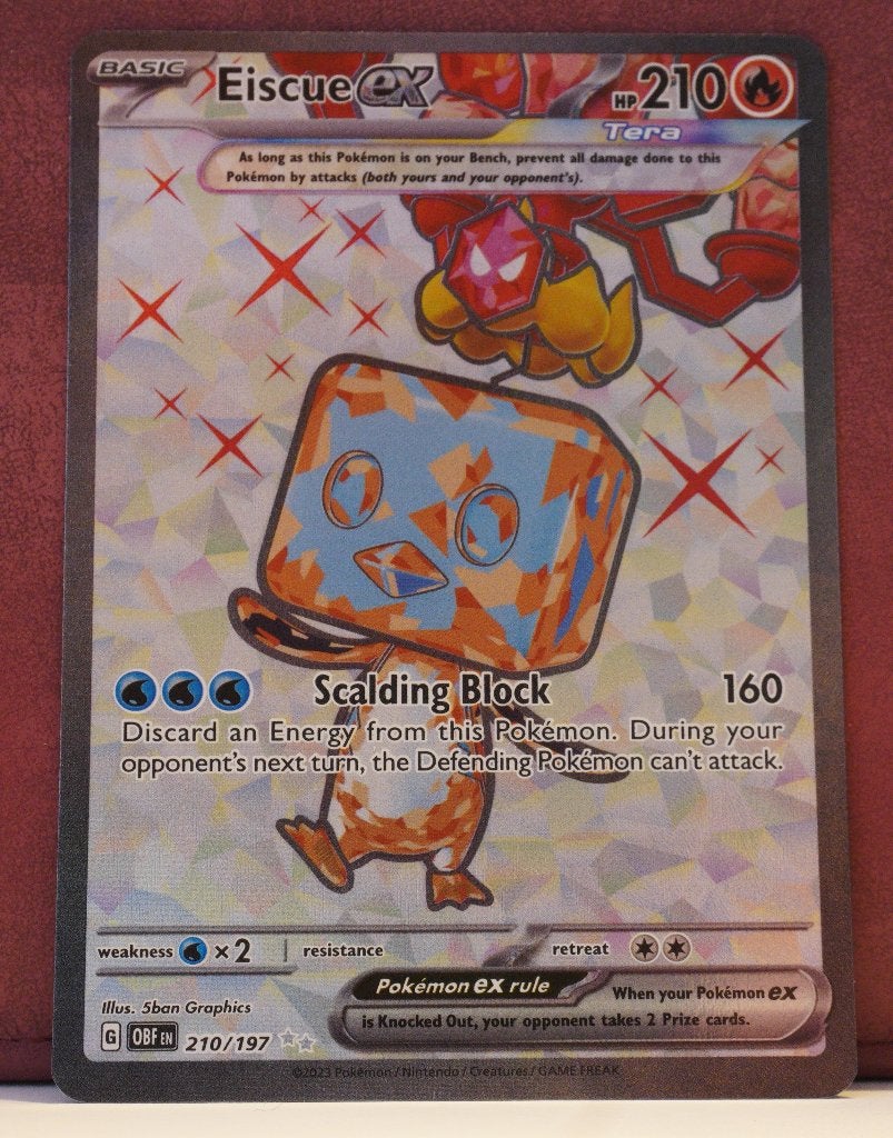 Eiscue EX Full Art 210/197 Obsidian Flames Pokèmon Kaart, Ophalen of Verzenden, Nieuw, Losse kaart