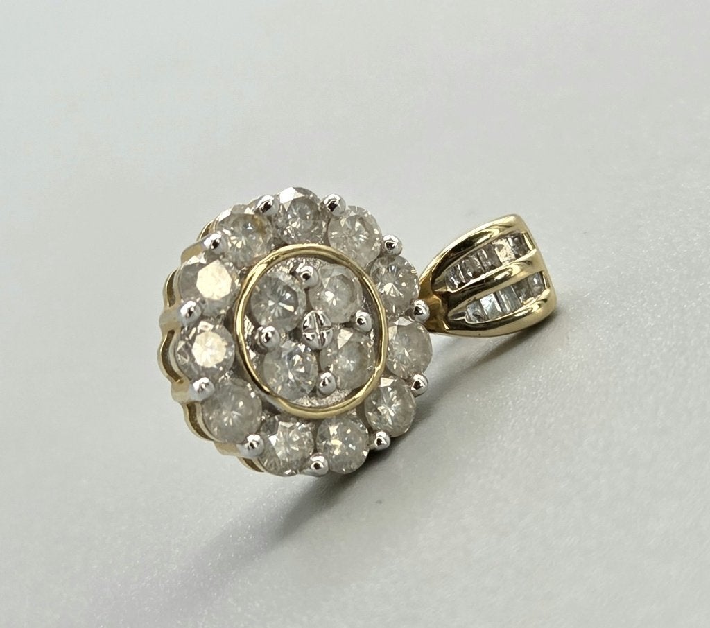 Gouden Vintage hanger met diamanten. Ca: 0.25 ct. 2026/612, Overige voorstellingen, ., Ophalen of Verzenden, Zo goed als nieuw