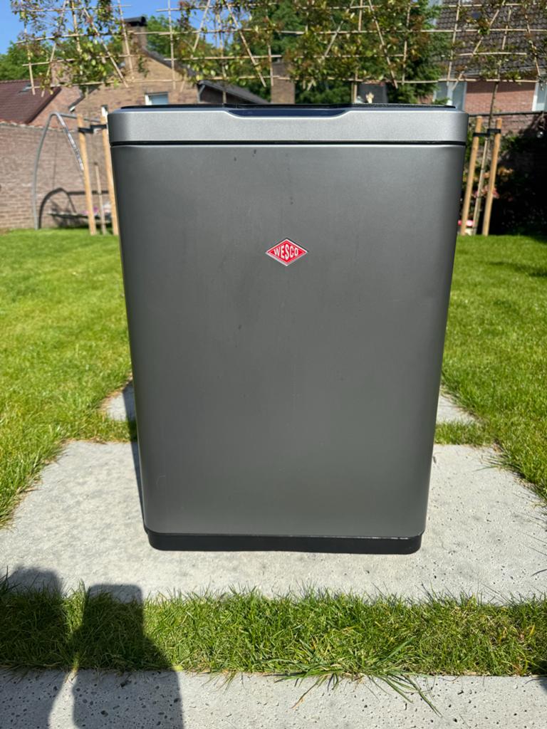 Wesco i.Master Double sensor prullenbak 2 x 20 L), Ophalen, 40 liter of meer, Zo goed als nieuw, Metaal