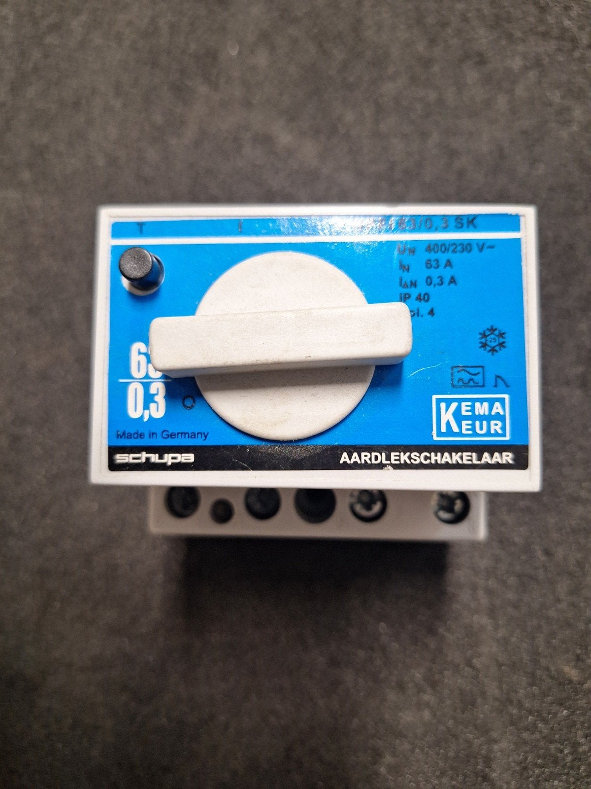 Schupa Aardlekschakelaar 63A 300mA, Doe-het-zelf en Verbouw, Ophalen of Verzenden, Gebruikt, Overige merken, Aardlekschakelaar