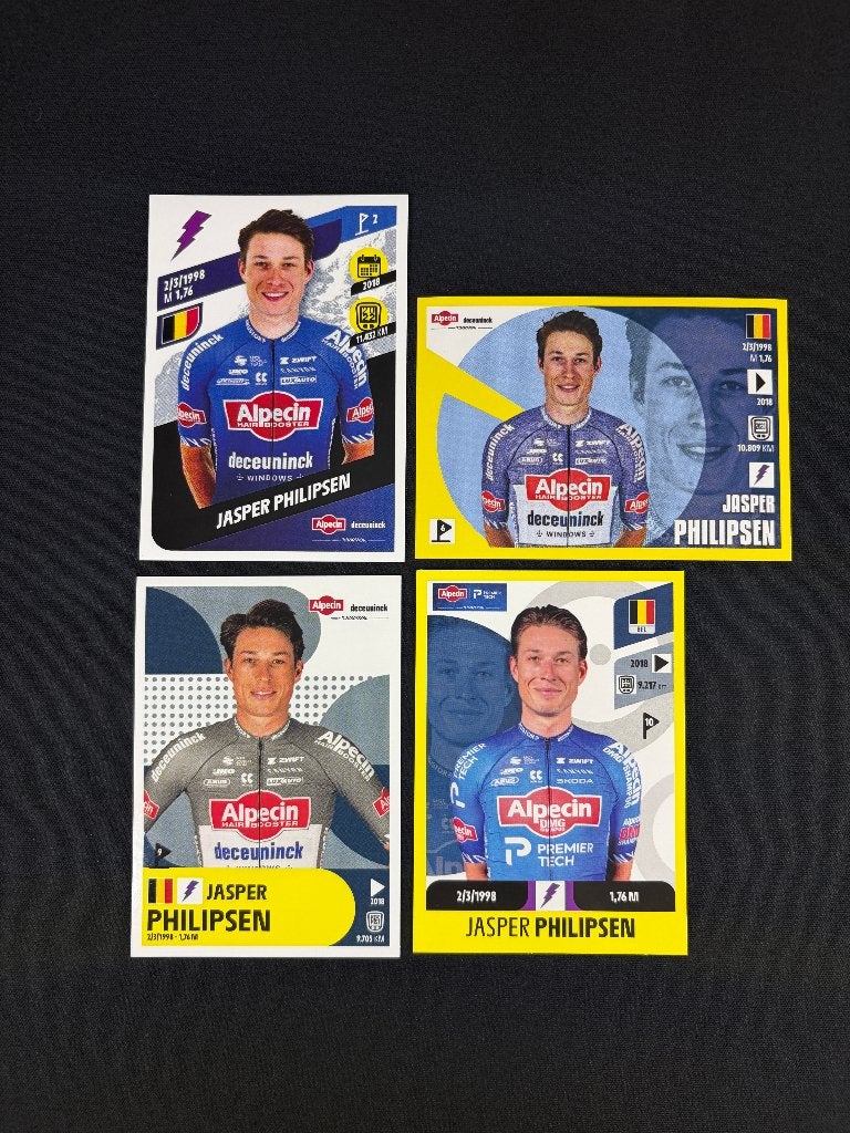 4x Jasper Philipsen Panini Tour de France 2023-2026 Sticker, Verzenden, Zo goed als nieuw, Overige sporten, Poster, Plaatje of Sticker