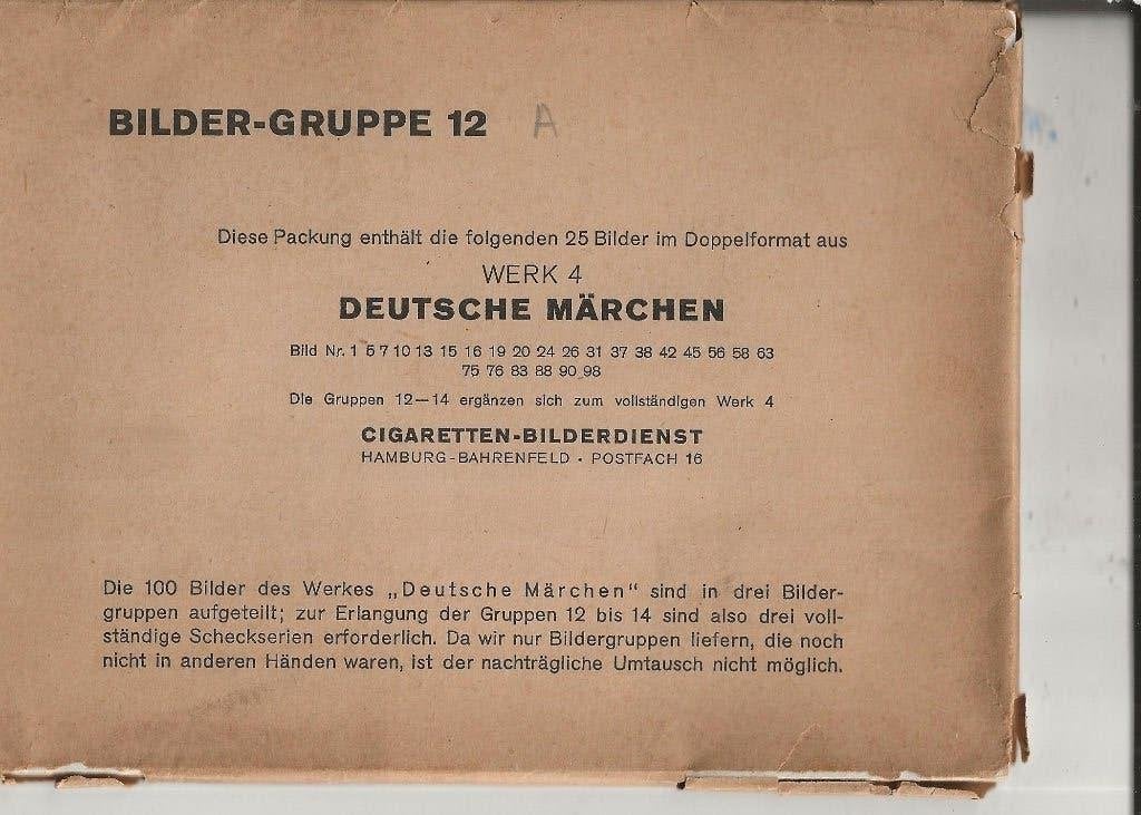 Hamburg Duitse Sprookjes Cigaretten Bilderdienst G12 A 1941, Ophalen of Verzenden, 1940 tot 1960, Ongelopen, Overige thema's