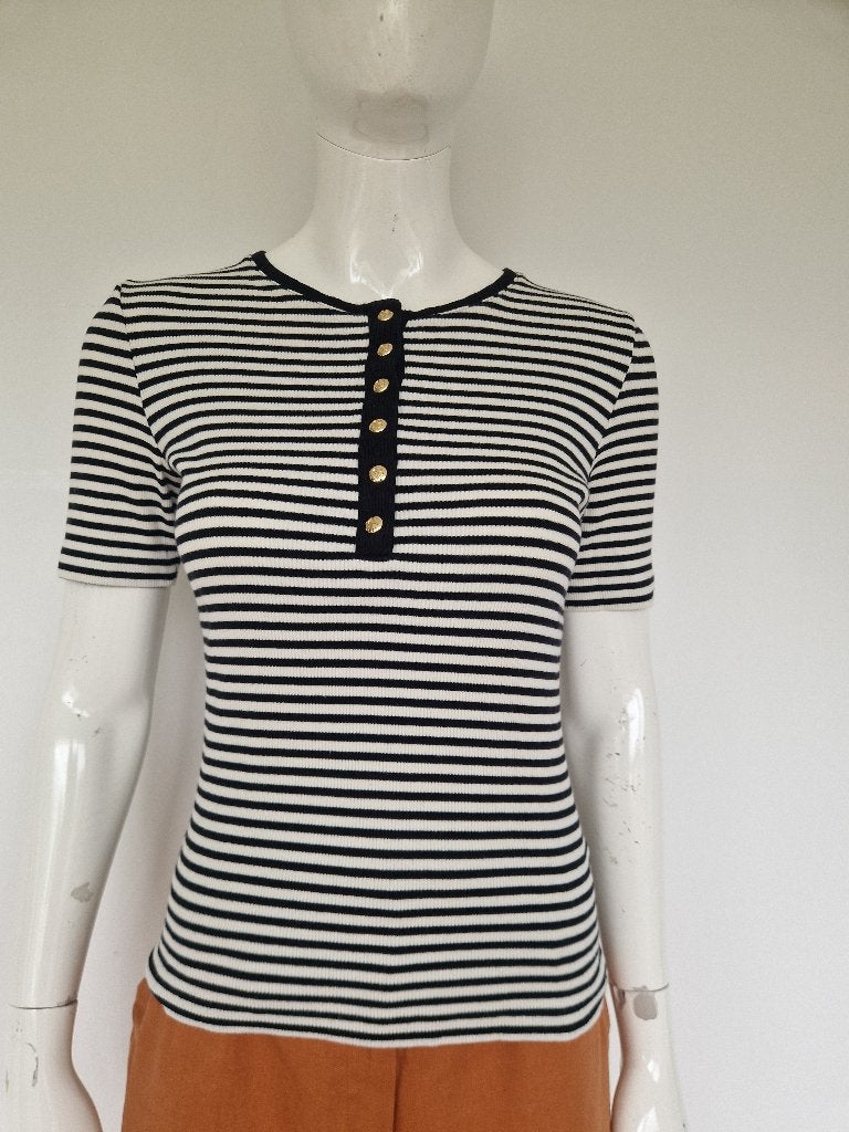 Anine Bing gestreepte ribtop. Maat M. Crème/zwart., Kleding | Dames, Maat 38/40 (M), Overige kleuren, Nijmegen, Verhip-vintage.nl