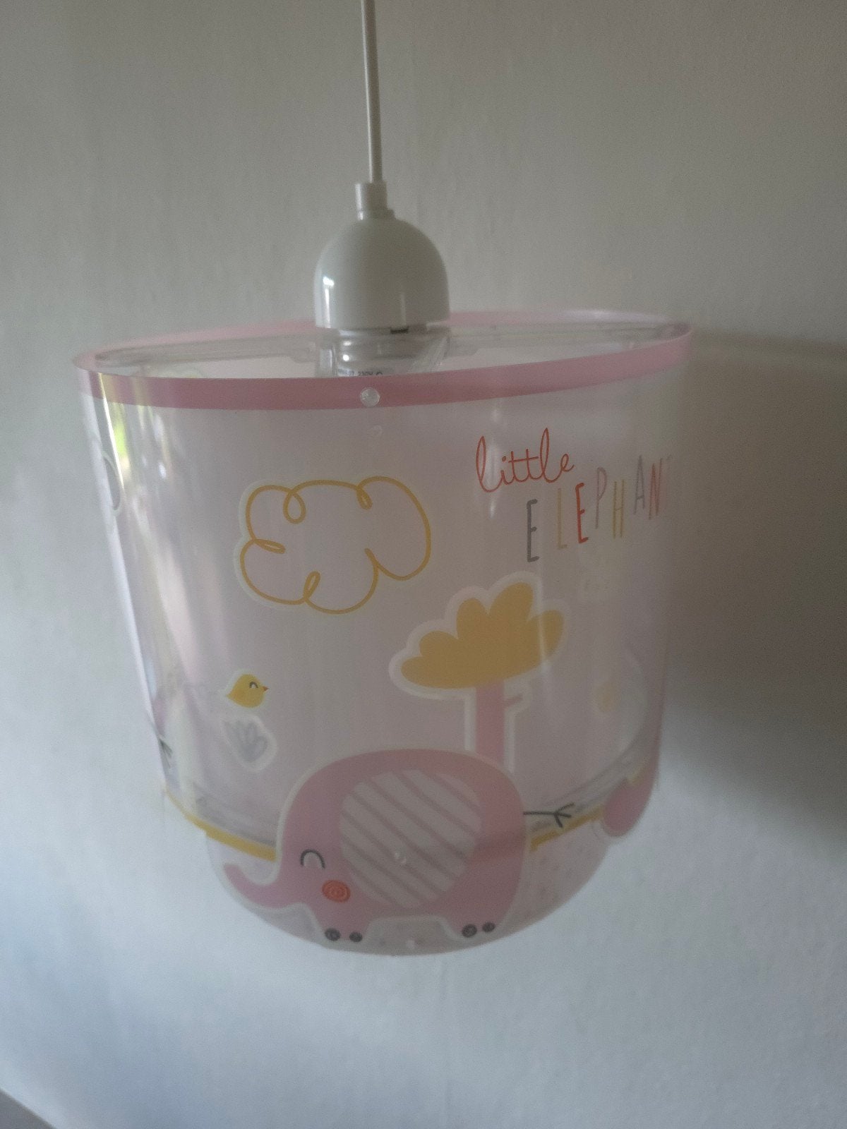 Roze kinderlamp met olifantjes - Little Elephant, Ophalen, Overige merken, Zo goed als nieuw, Lamp