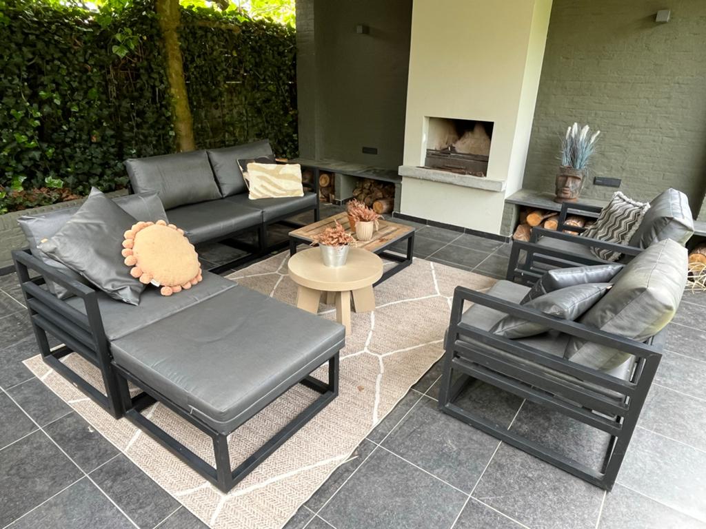 Modulaire LIFE Outdoor Living Loungeset - Antraciet, Tuin en Terras, Tuinsets en Loungesets, Ophalen, Gebruikt, Meer dan 8 zitplaatsen