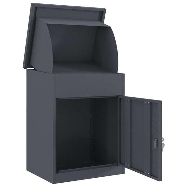 NIEUWE Pakket brievenbus inwerp box Antraciet 47,5x38x59, Tuin en Terras, Brievenbussen, Ophalen of Verzenden, Nieuw, Staal, Wandbrievenbus