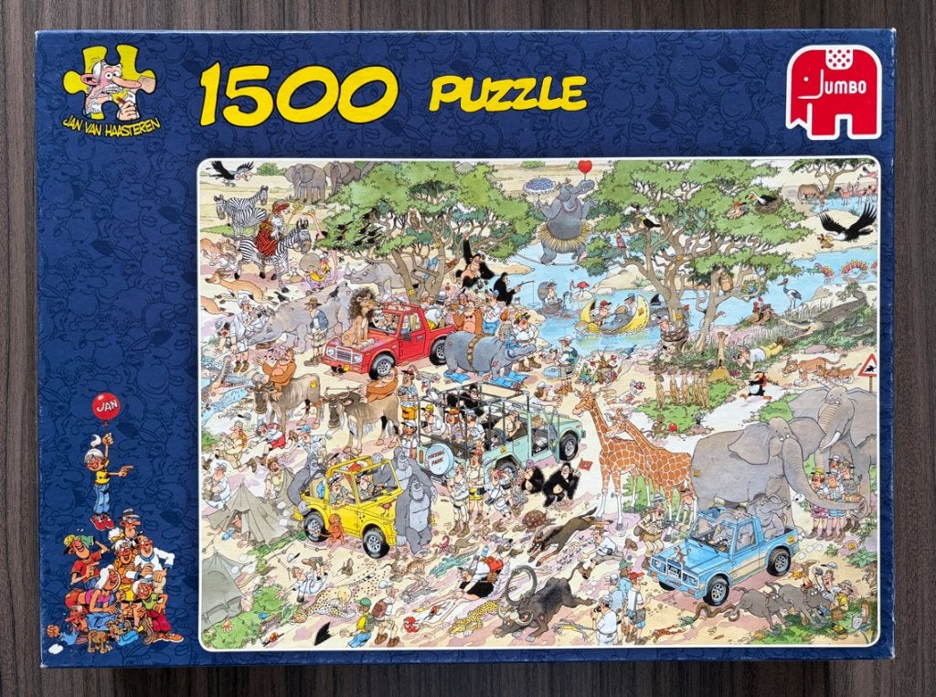 Jan van Haasteren - Safari - 1500 stukjes, Ophalen of Verzenden, 500 t/m 1500 stukjes, Zo goed als nieuw