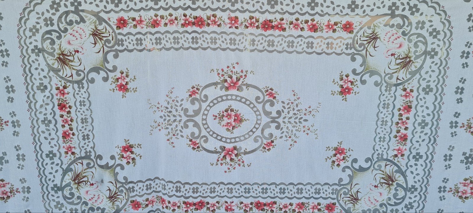 vintage tafelkleed met bloemen, Antiek en Kunst, Ophalen of Verzenden