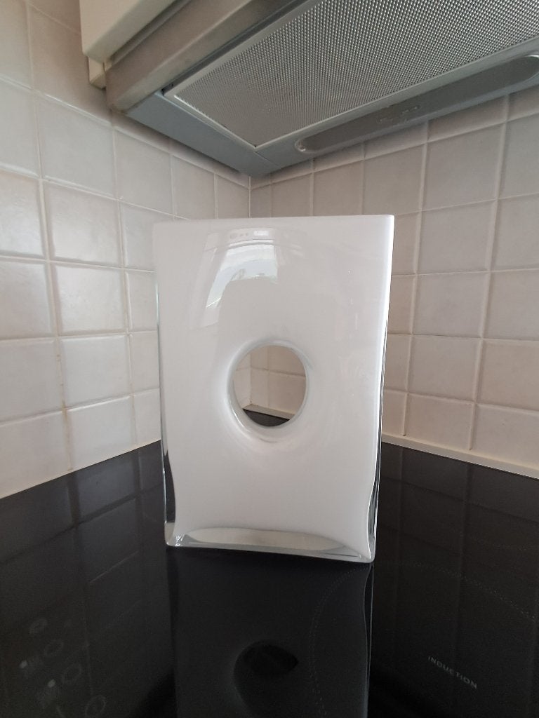 Ono glas vaas, Ophalen of Verzenden, Wit, 30 cm, Glas