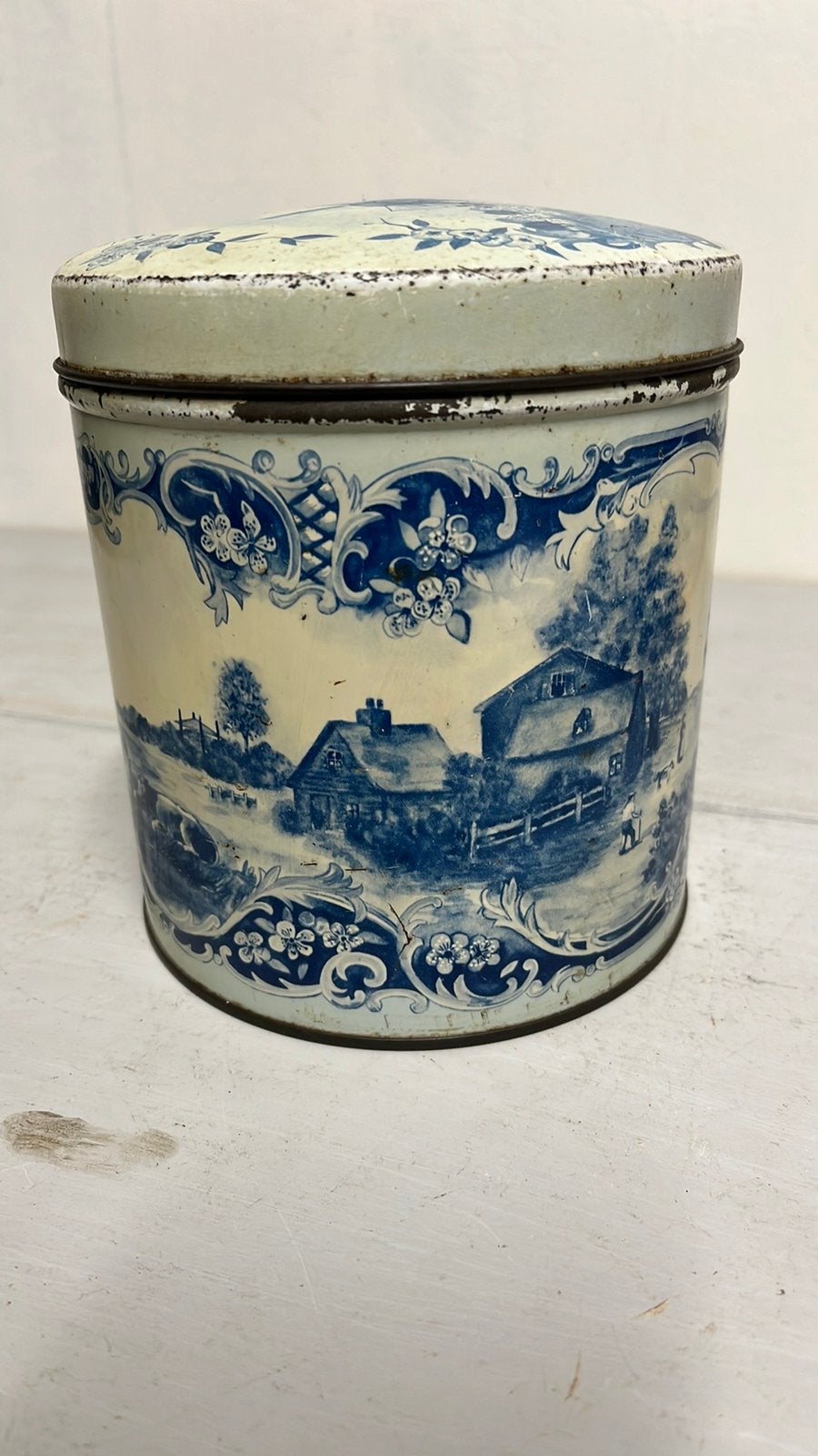Vintage Oud Hollands blik met koeien en molens er op, Ophalen of Verzenden, Gebruikt, Overige