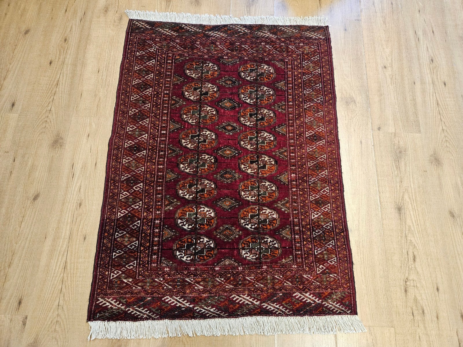 Vintage handgeknoopt oosters tapijt bochara 125x87, Info@SlatsAntiek.nl, Tweedehands, Perzisch, Rechthoekig