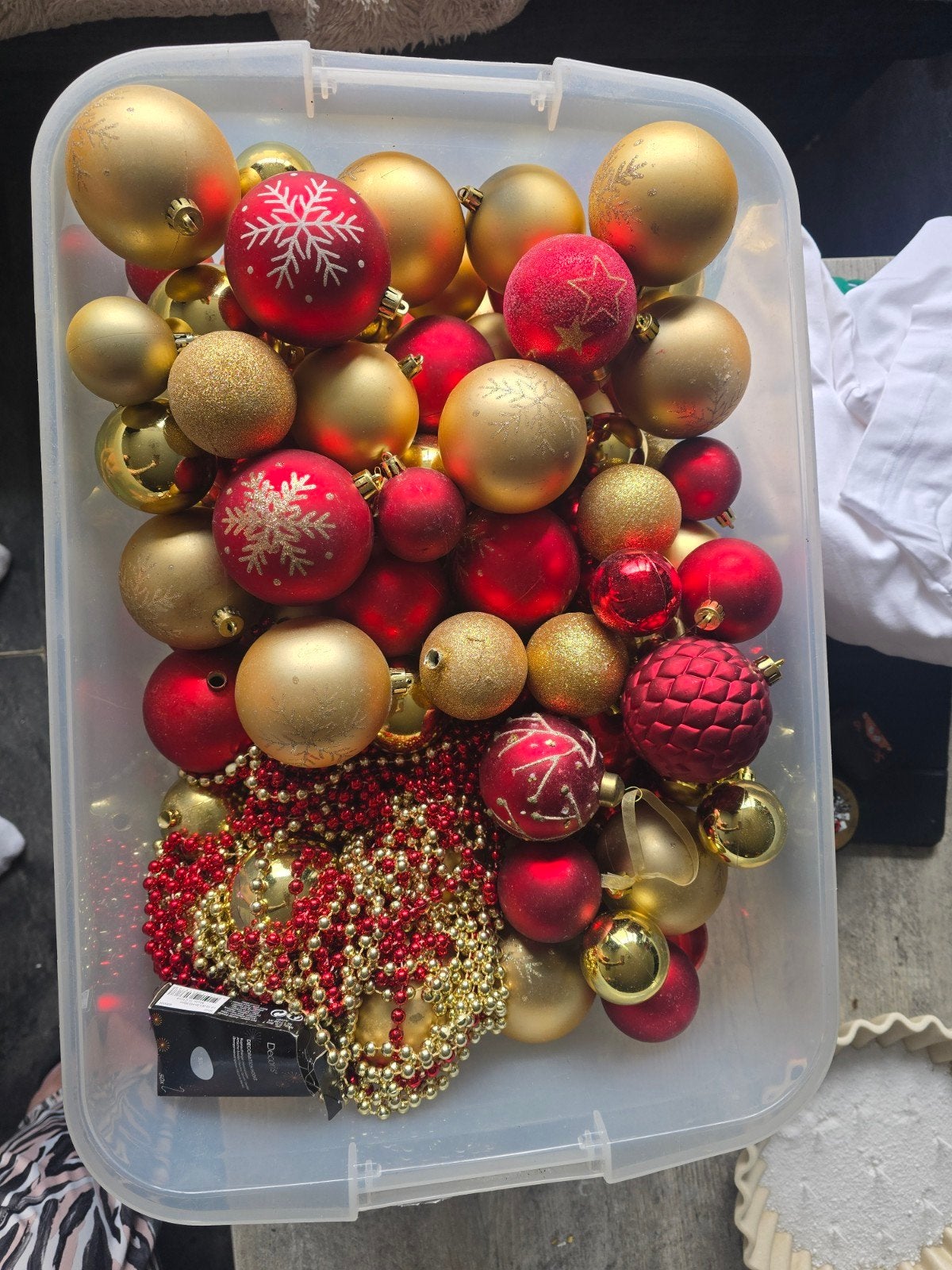 kerstdecoratie rood en goud, Ophalen of Verzenden, Gebruikt