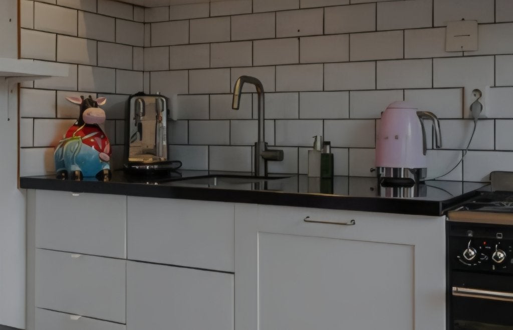 GRATIS Granieten aanrecht + spoelbak, Huis en Inrichting, Ophalen, Zwart, 150 tot 200 cm, Zo goed als nieuw