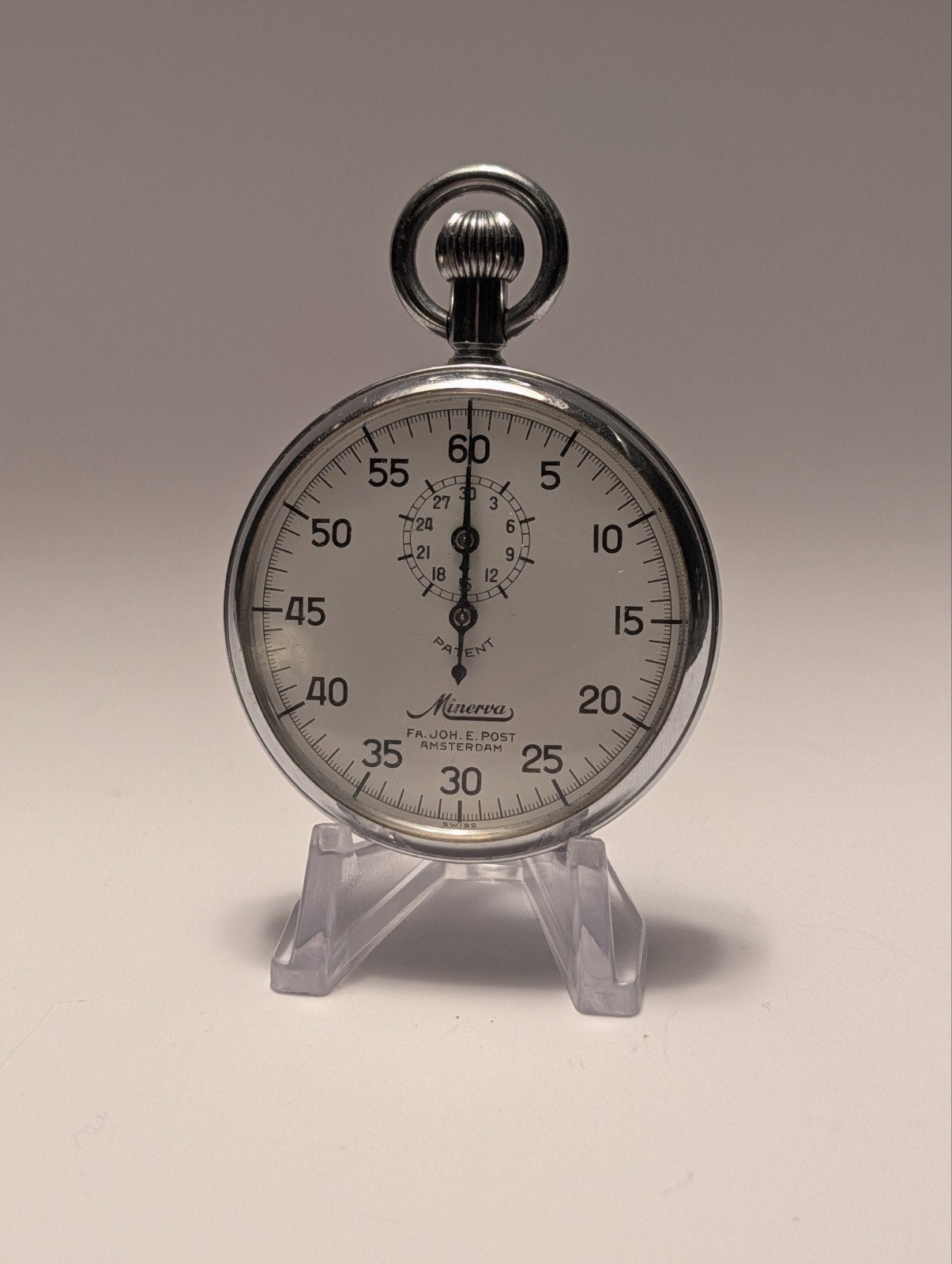 Vintage Minerva Stopwatch - FA. JOH. E. POST AMSTERDAM, Ophalen of Verzenden