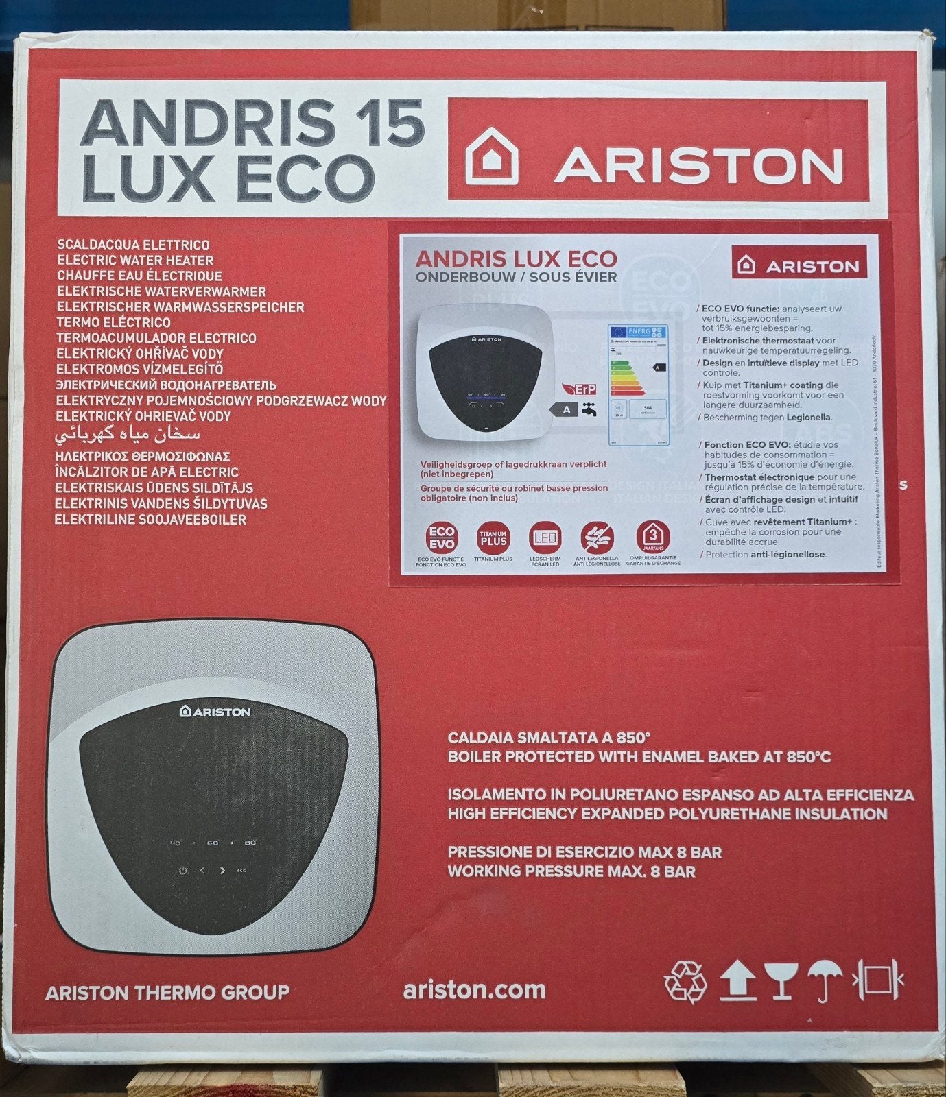 Ariston Andris Lux Eco Evo keukenboiler onderbouw 230V/2000W, Minder dan 20 liter, Ophalen, Nieuw, Boiler