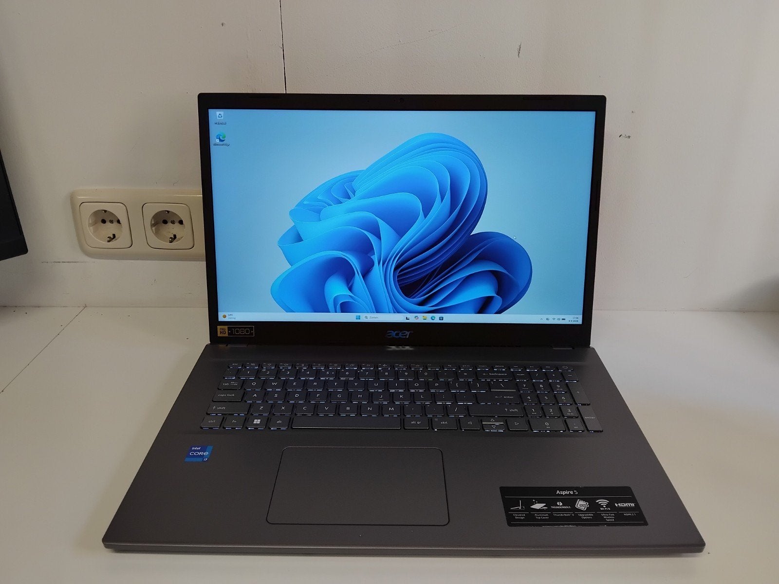 Acer Aspire 5 A517 Core i7-12650H 16GB 1TB SSD 17,3Inch FHD, 12th Gen: Intel Core i7-12650H, Gebruikt, 2 tot 3 Ghz, Qwerty
