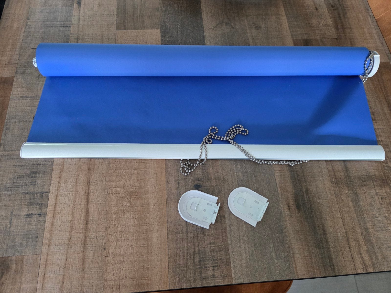 Blauw rolgordijn - 67x130 cm, Huis en Inrichting, Inclusief montageonderdelen, Gebruikt, Blauw, Ophalen of Verzenden