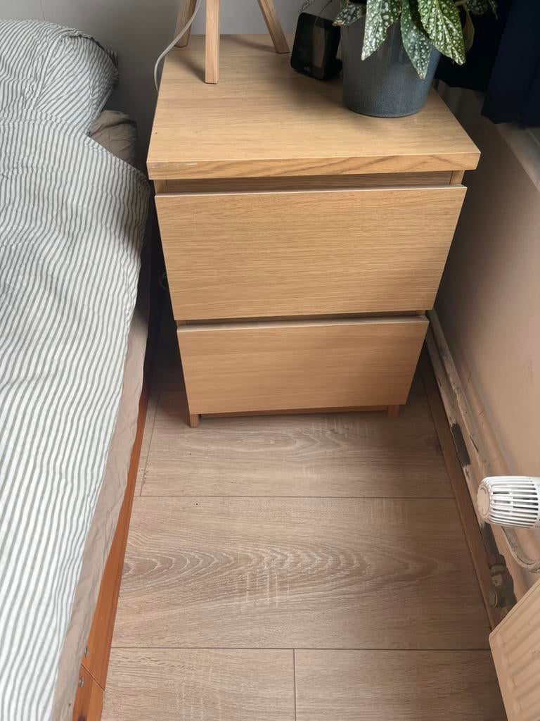 Houten nachtkastje, Ophalen, Zo goed als nieuw, Minder dan 45 cm, 55 tot 70 cm
