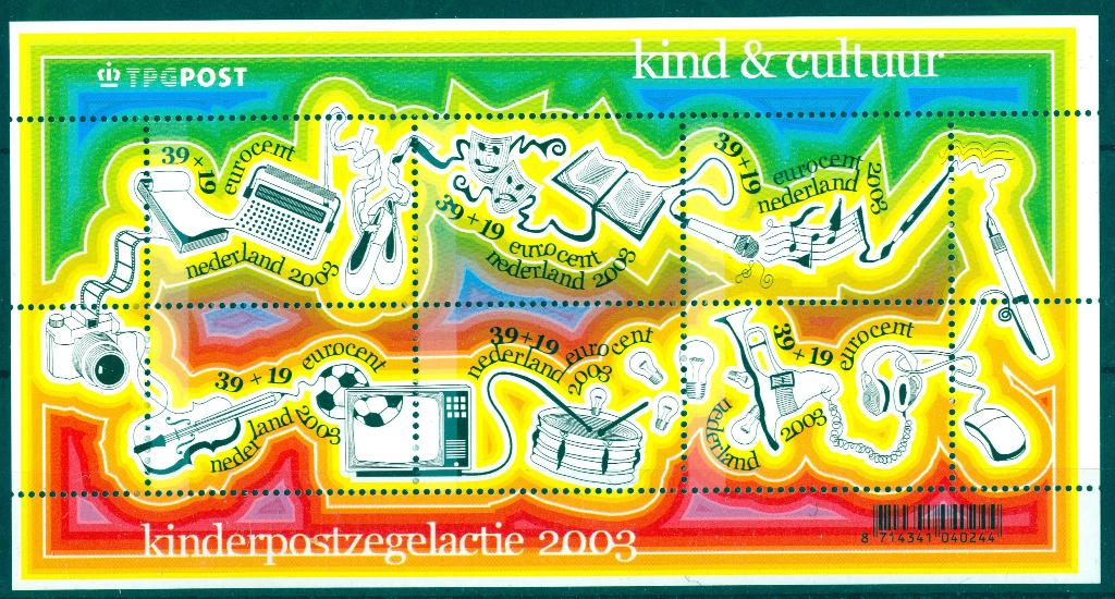 Ned. NVPH 2211 Blok Kinderzegels 2003, Ophalen of Verzenden, Na 1940, Postfris