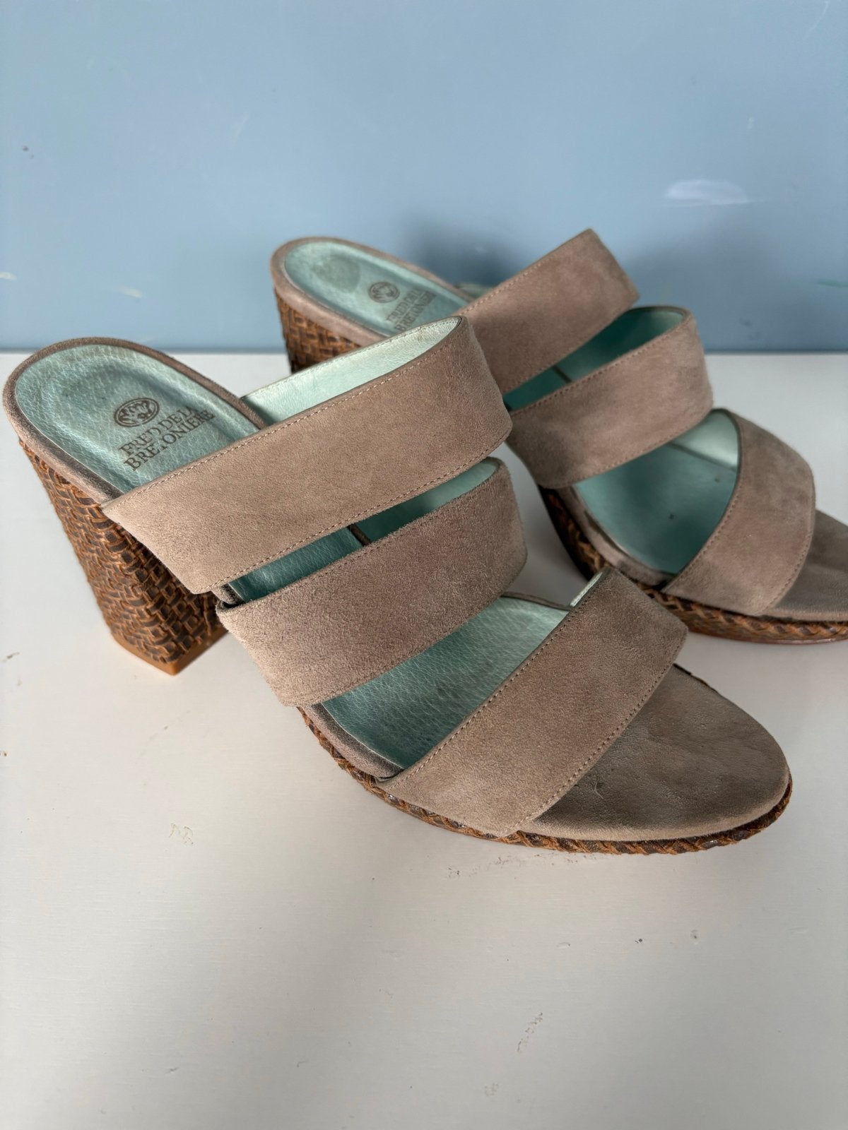 Fred de la Bretoniere leren sandalen maat 39, Ophalen of Verzenden, Gedragen, Beige, Sandalen of Muiltjes