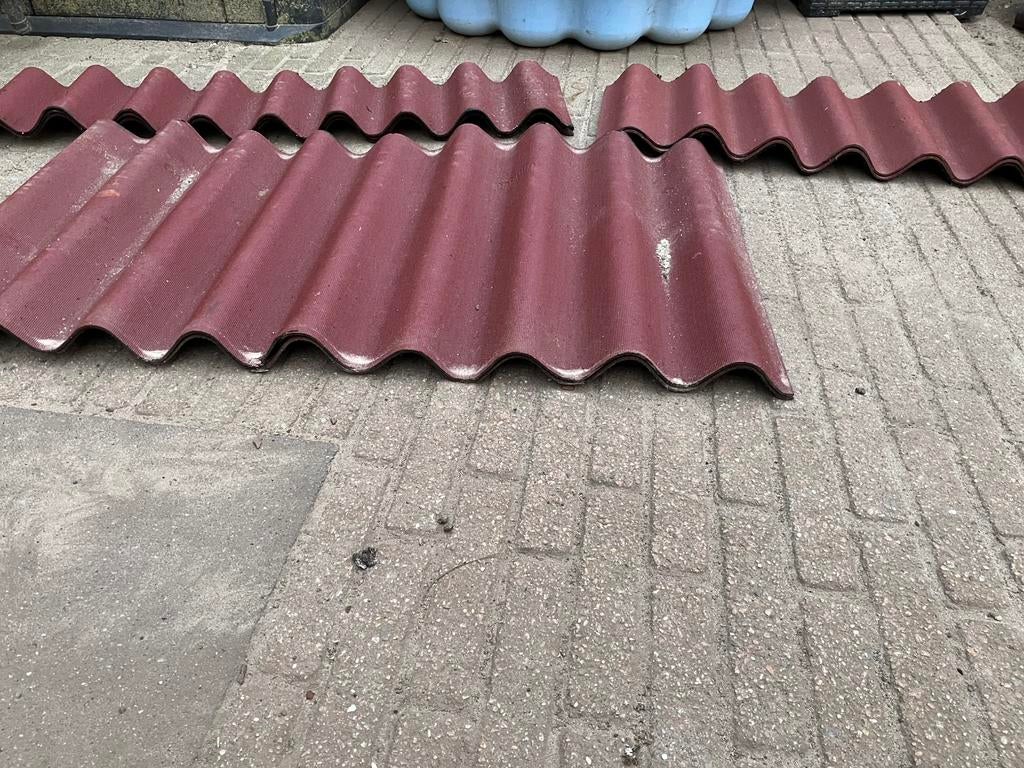 Reststukken bitumen golfplaat, Ophalen, Zo goed als nieuw, Zwart, Golfplaat
