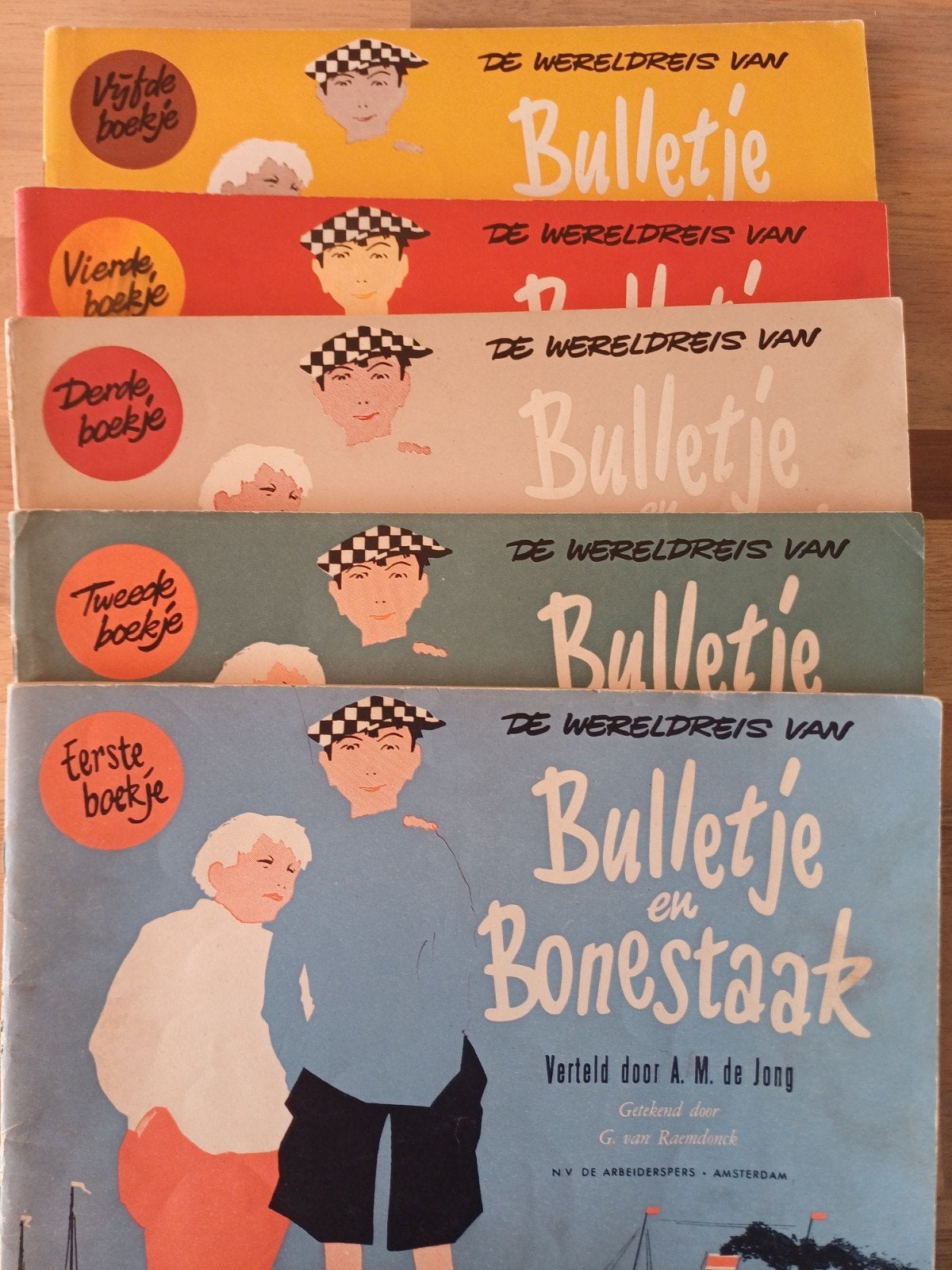 5 deeltjes  Bulletje en Bonestaak   uit 1954-55-56, Gelezen, Europa, Ophalen of Verzenden, Meerdere comics