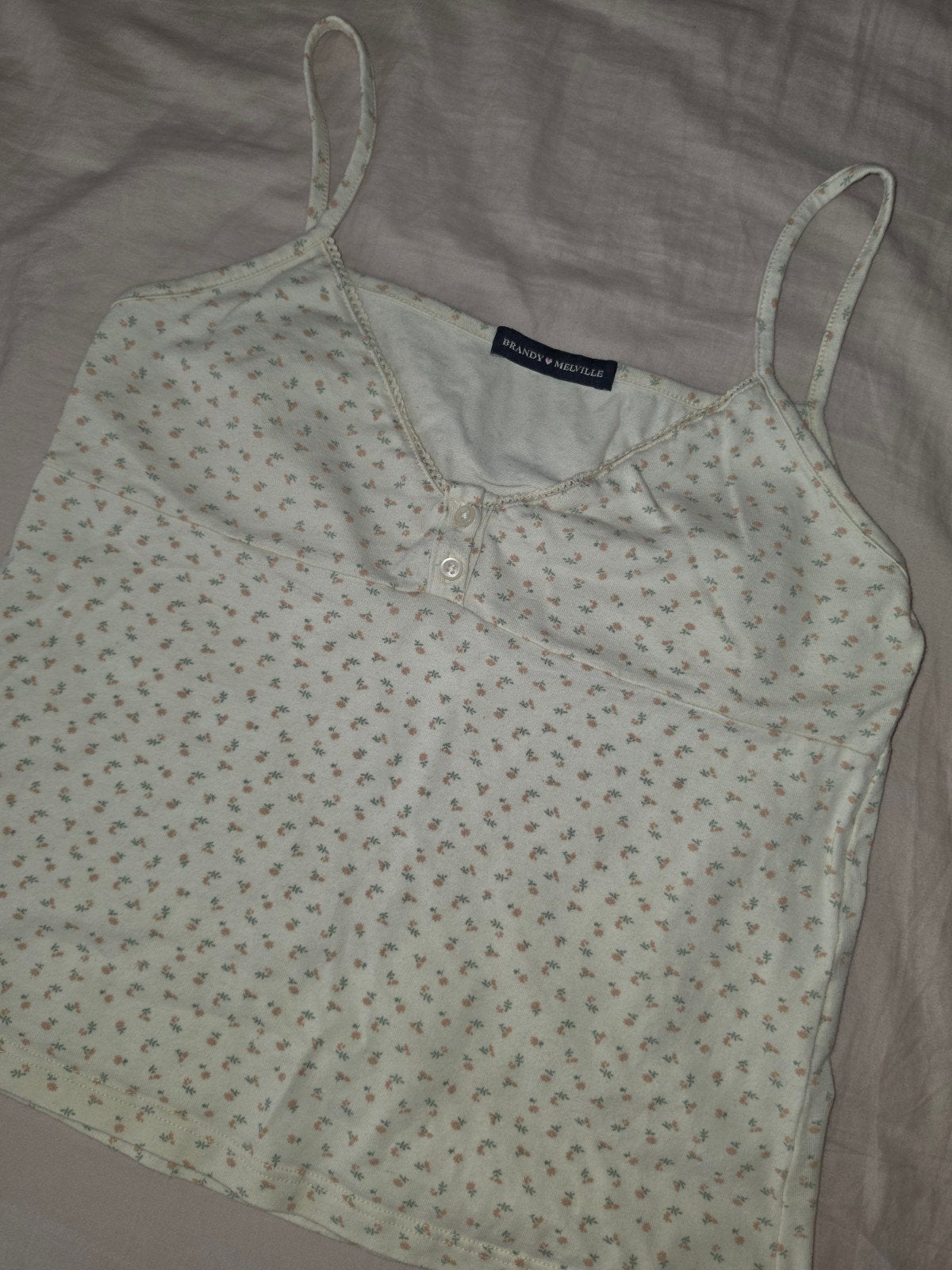 Brandy Melville topje XS/S - Zo goed als nieuw, Wit, Ophalen of Verzenden, Zo goed als nieuw, Zonder mouw