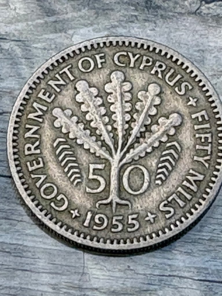 50 Mills 1955 Cyprus, Postzegels en Munten, Ophalen of Verzenden, Overige landen, Losse munt