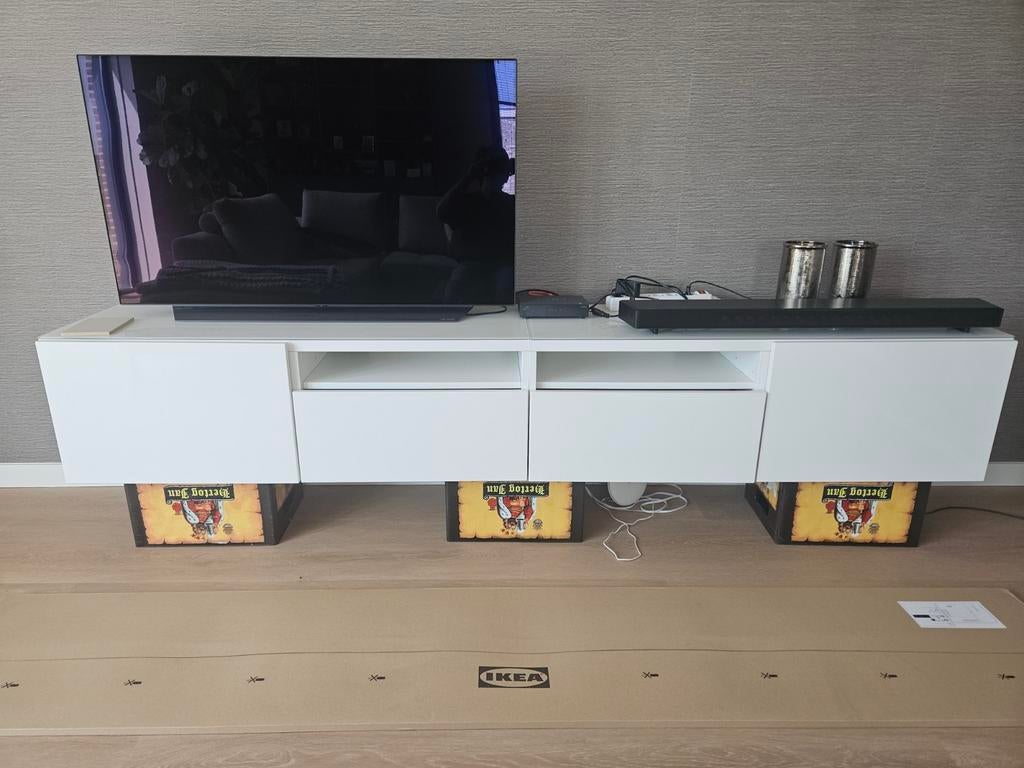 Besta tv meubel wit, Huis en Inrichting, Ophalen, Gebruikt, 150 tot 200 cm, Minder dan 100 cm