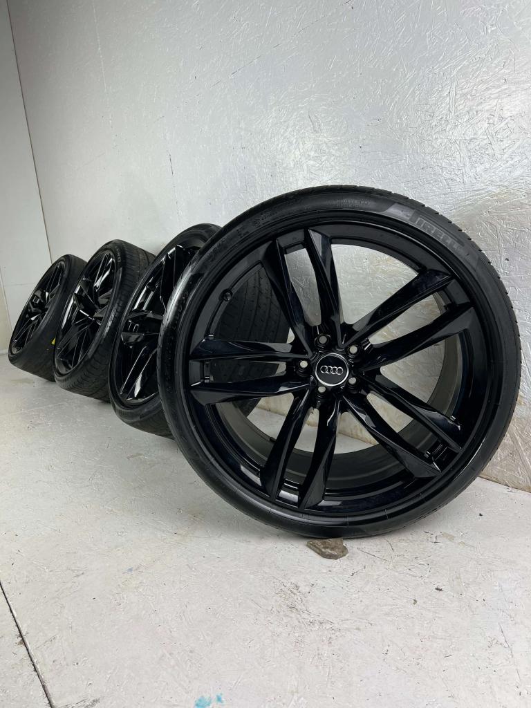 Originele Audi RS6 A6 S6 velgen 21" 5x112 zomer pirelli 4G0, Niet ingevuld, Gebruikt, 285 mm, Banden en Velgen