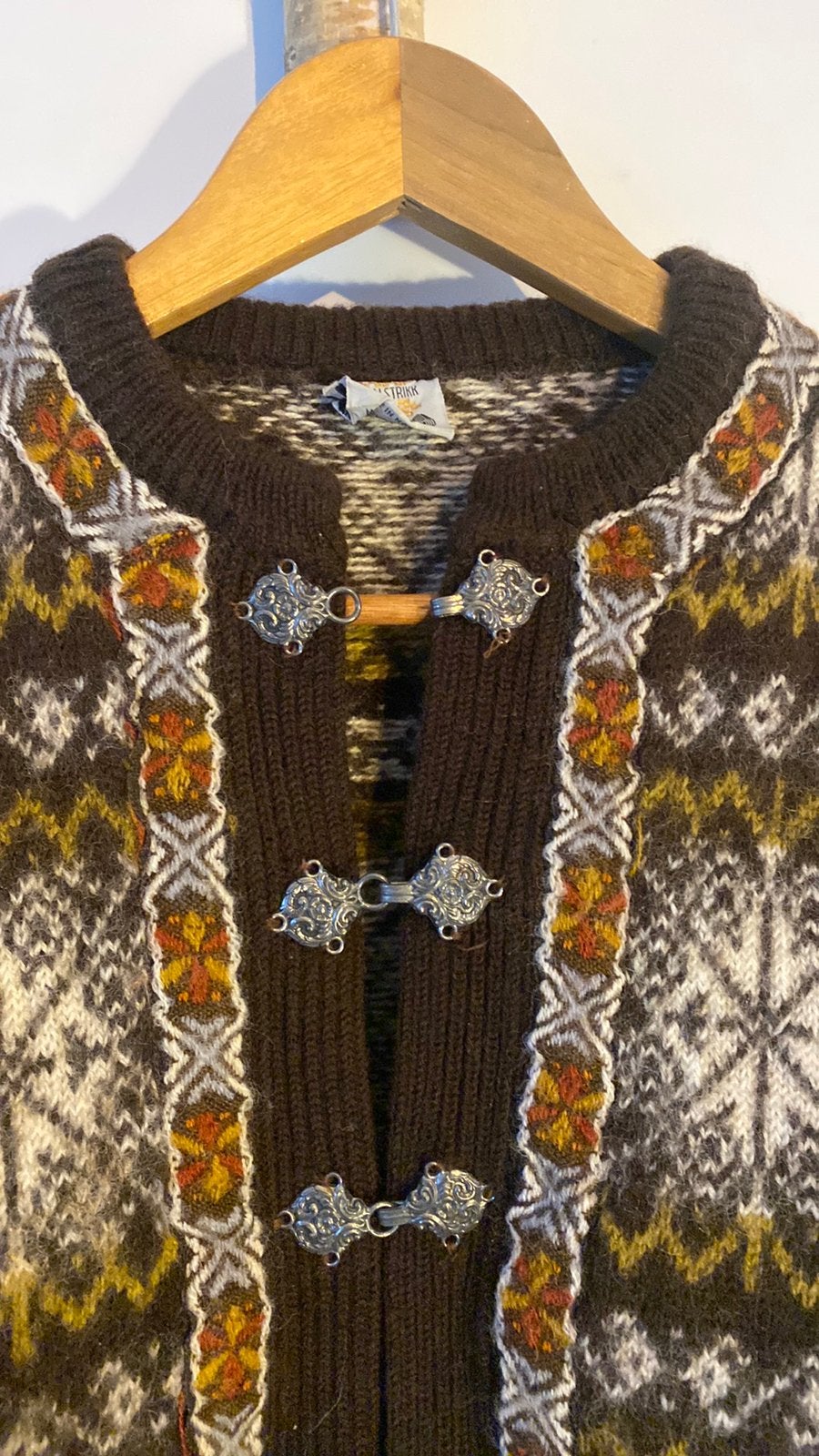 Noors wollen vest, maat S, Ophalen of Verzenden, Zo goed als nieuw, Maat 38/40 (M), Bruin