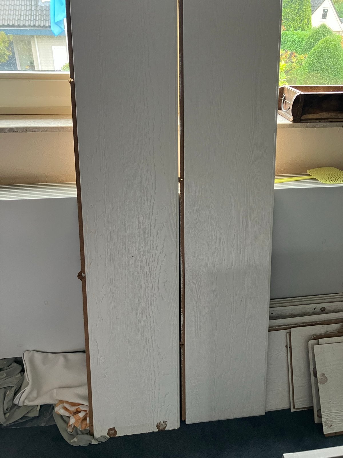 Plafond platen- Gebruikt, wit houtnerf, diverse afmetingen, Ophalen, Gebruikt, Hout