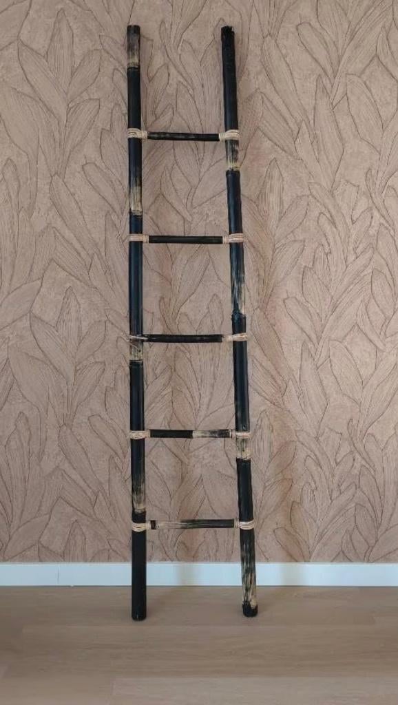 Decoratieve bamboe ladder – zwart/naturel, Ophalen, Wanddecoratie