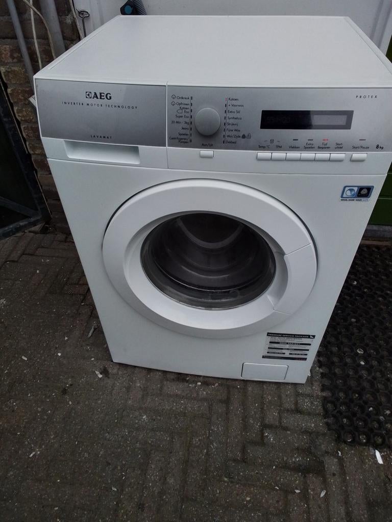 Aeg wasmachine 8 kg 1400 toeren, Ophalen, Gebruikt, Voorlader, 85 tot 90 cm