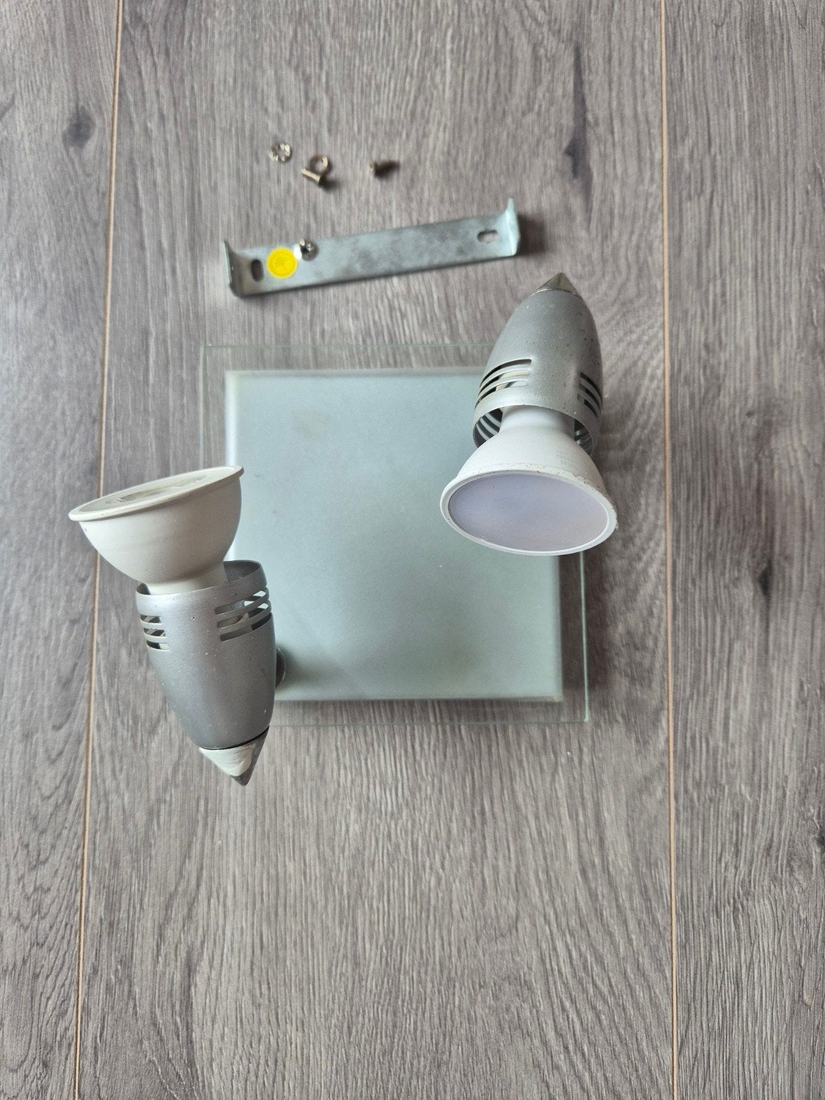 TRIO Moderne RVS / Melkglas Plafondlamp, Huis en Inrichting, Lampen | Spots, Overige materialen, GU10, Geschikt voor plafondmontage