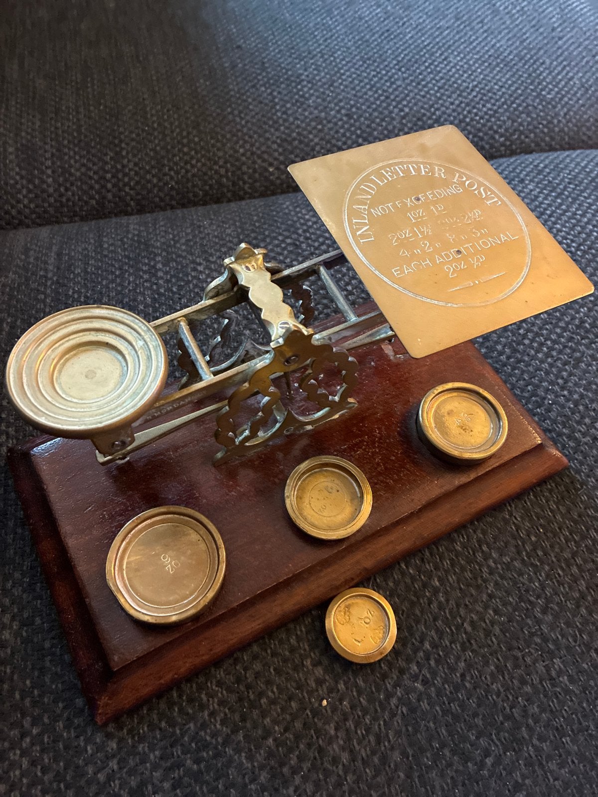 Antieke Victoriaanse Messing Brievenweger met Gewichten, Ophalen of Verzenden