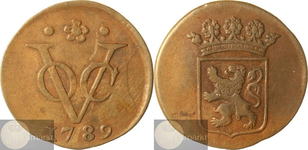 V.O.C. - Holland - Duit 1789 'Dordrecht', Ophalen of Verzenden, Vóór koninkrijk, Overige waardes, Losse munt