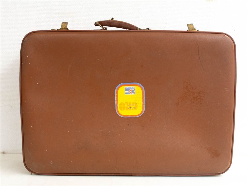 bruine koffer 28814, Overige materialen, Gebruikt, Slot, Ophalen of Verzenden