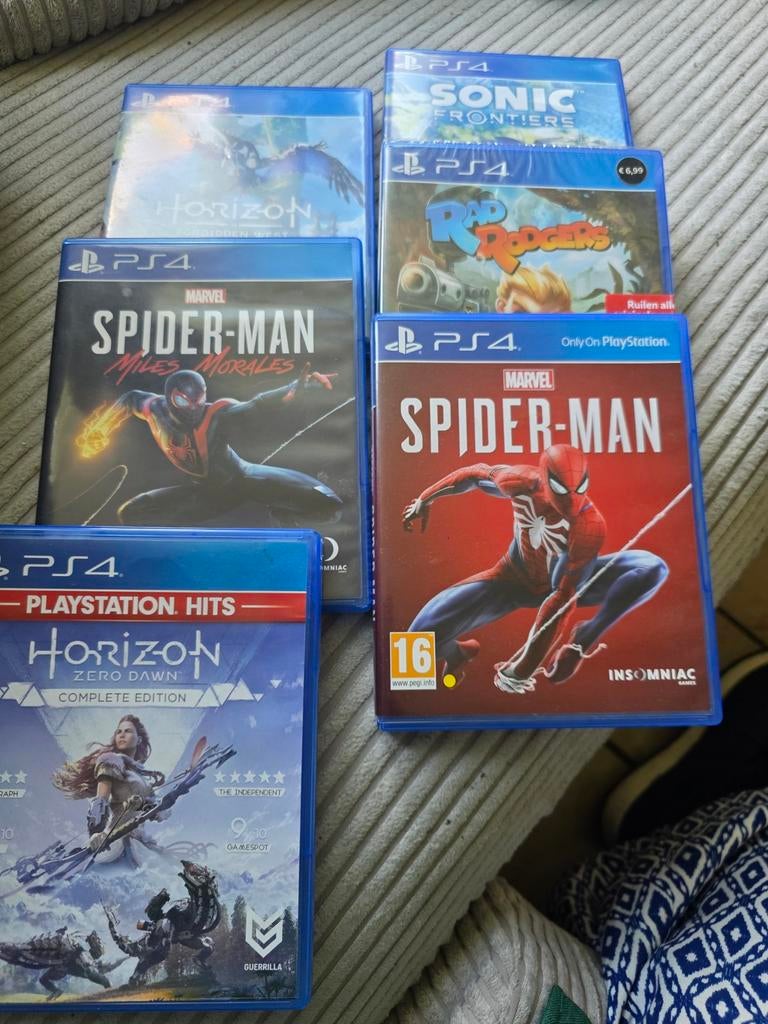 PS4 Games: Spider-Man, Horizon, Sonic, Rad Rodgers, Avontuur en Actie, Gebruikt, 1 speler, Eén computer