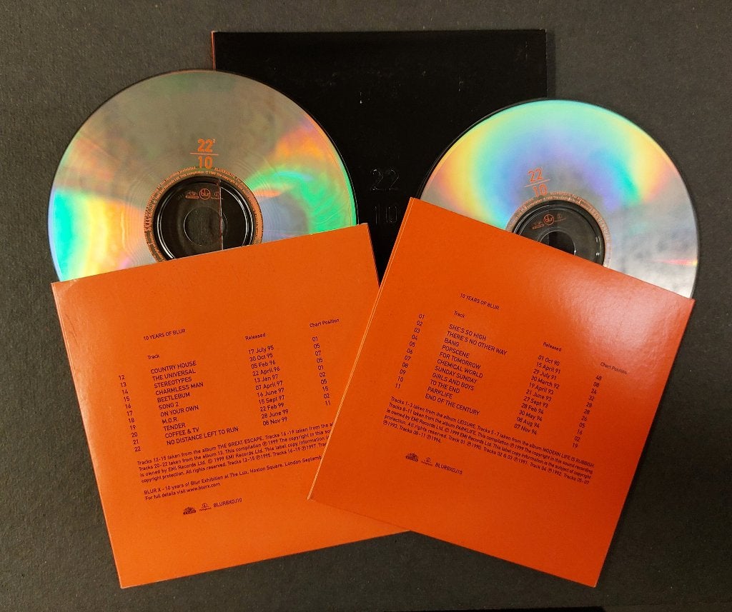 BLUR promo 2CD 22/10 22 Singles From 10 Years Of Blur, Verzenden, Gebruikt, Pop, Eerste persing