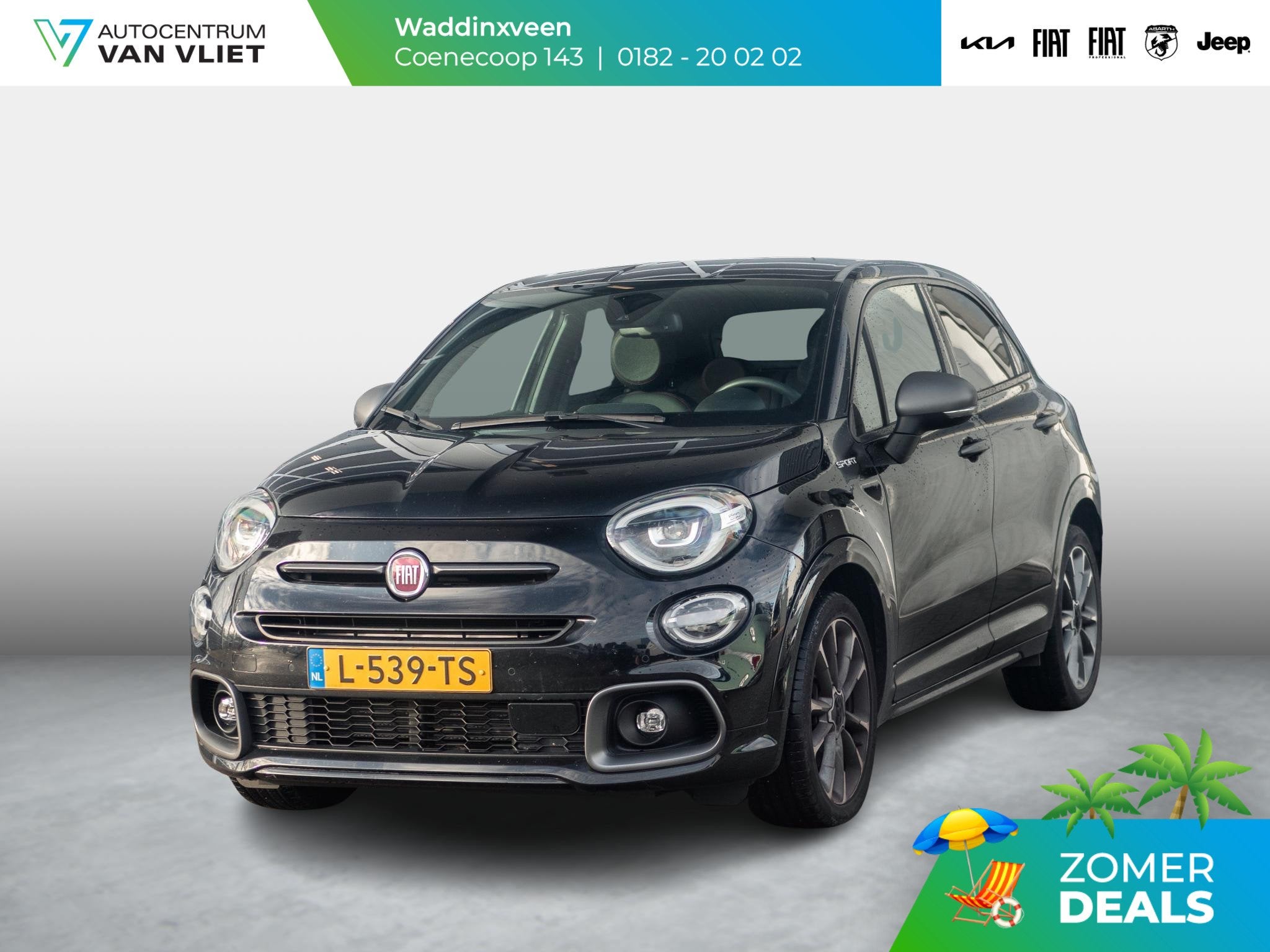 Fiat 500X 1.3 Turbo 150pk Sport l Automaat l Navi l Clima l, Auto's, Fiat, 12 maanden, Gebruikt, 4 cilinders, Zwart