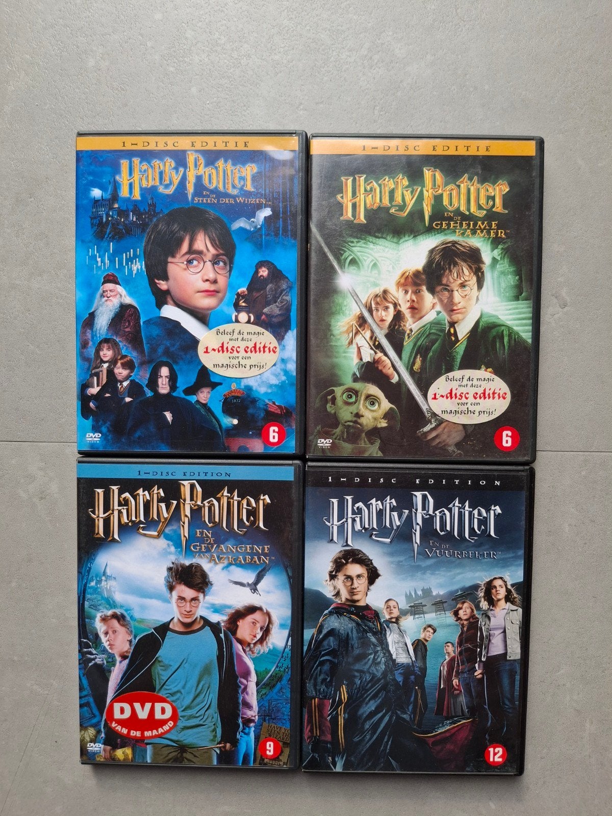 Harry Potter DVD's - Deel 1 t/m 4, Avontuur, Nederlands, Ophalen of Verzenden, Vanaf 6 jaar