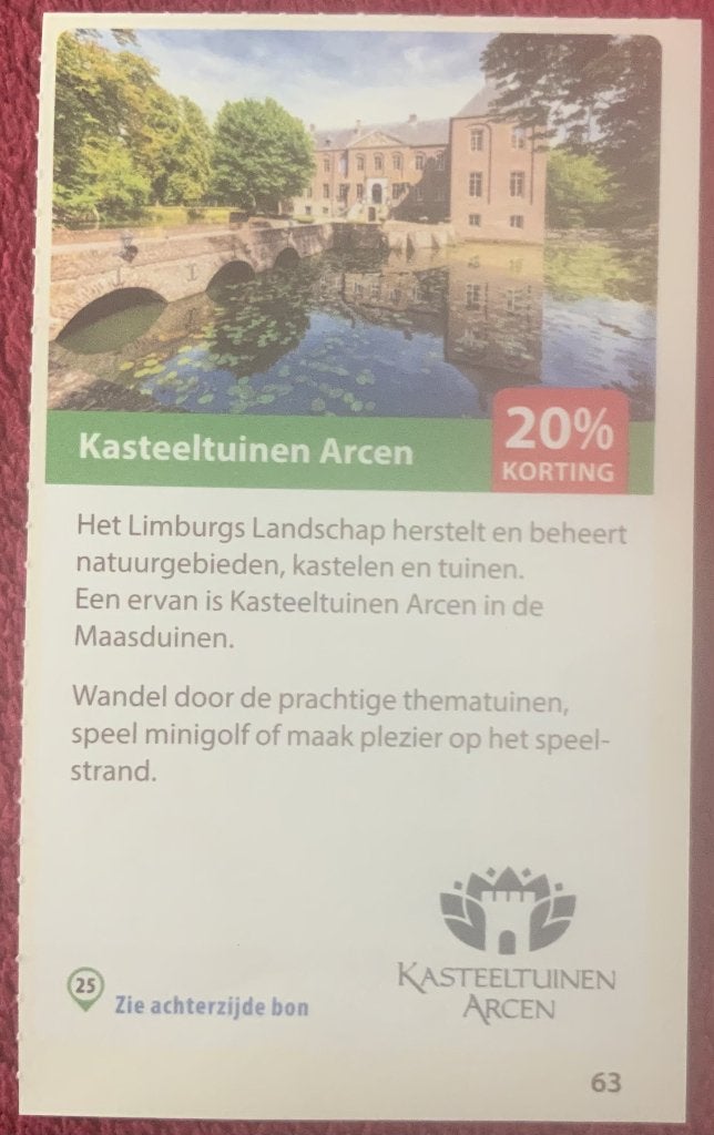 Kasteeltuinen Arcen Voordeelbon, Drie personen of meer, Kortingsbon, Overige typen